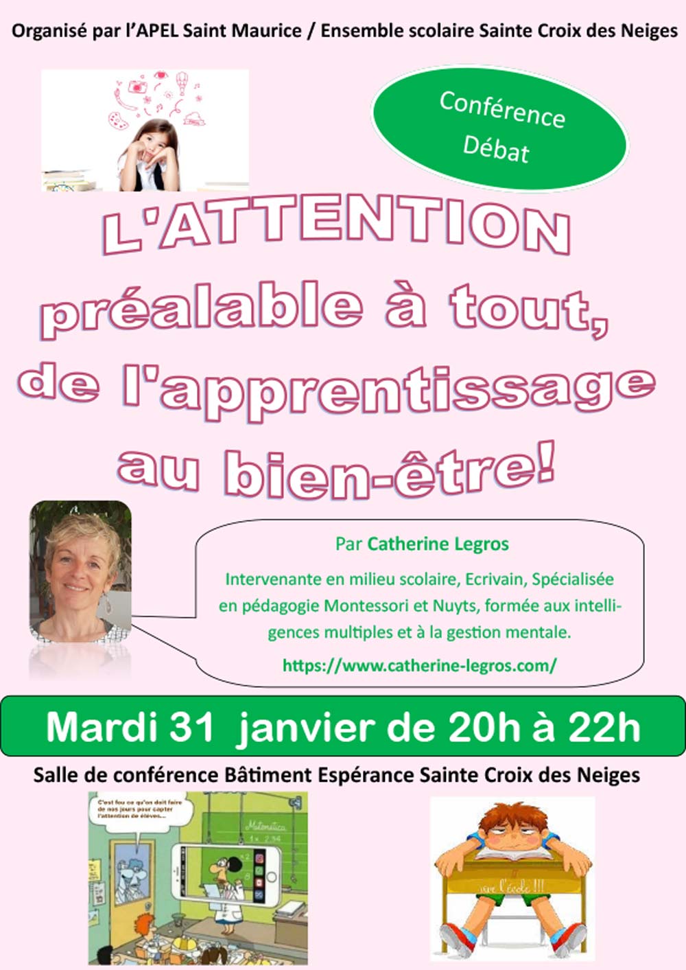 Conférence sur l'attention des enfants et ados à Sainte Croix des Neiges