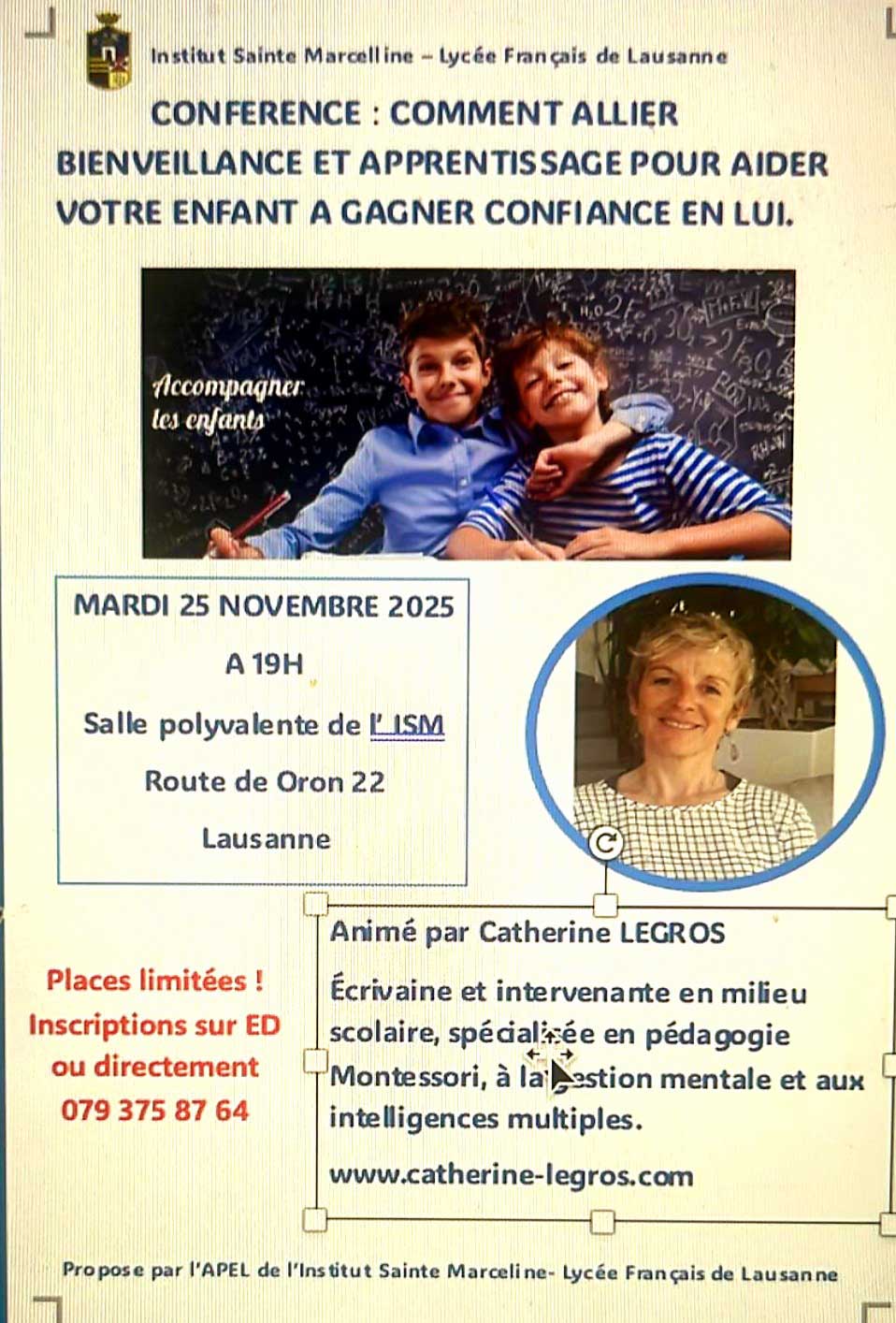 Conférence | Apprendre à Apprendre | Mardi 25 Novembre | Lausanne (Suisse)